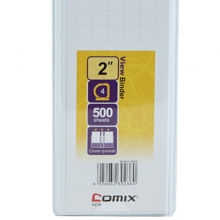齐心（Comix）A236 A4 4孔 三面插袋文件夹 容纸500页 背宽74mm 白色