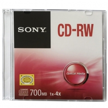 索尼（SONY）CD-RW 1-4速700MB 可擦写 碟片/光盘/刻录盘/空白光盘 单片盒装