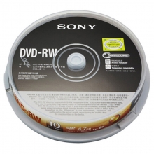 索尼（SONY）DVD-RW 1-2速4.7G 可擦写 碟片/光盘/刻录盘/空白光盘 桶装10片
