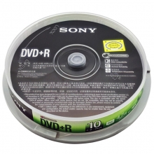 索尼（SONY）DVD+R 16速 4.7G 碟片/光盘/刻录盘/空白光盘 桶装10片
