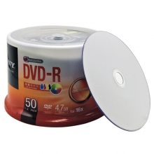 索尼（SONY）DVD-R 16速4.7G 可打印 碟片/光盘/刻录盘/空白光盘 桶装50片