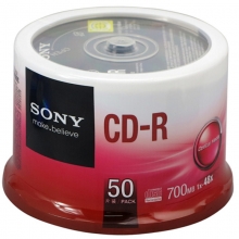 索尼（SONY）CD-R 48速700MB 碟片/光盘/刻录盘/空白光盘 桶装50片