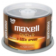 麦克赛尔（maxell）DVD+R 16速4.7G 碟片/光盘/刻录光盘/光碟/空白光盘 紫纹黑尊 桶装50片