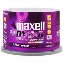 麦克赛尔（maxell）DVD+R 16速4.7G 碟片/光盘/刻录光盘/光碟/空白光盘 可打印光盘 桶装50片装