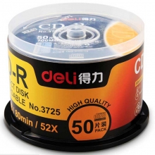 得力（deli）3725 CD-R 52X 700MB 一次性光盘/空白刻录光盘/刻录盘 桶装50片