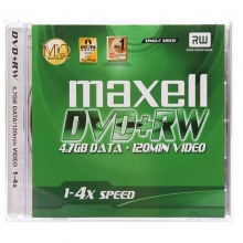 麦克赛尔（maxell）DVD+RW 2速4.7G 可擦写 碟片/光盘/刻录光盘/光碟/空白光盘 单片盒装