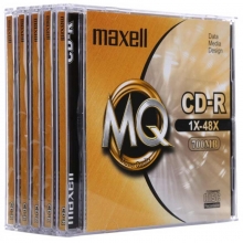麦克赛尔（maxell）CD-R 48速700M 空白光盘/刻录光盘/碟片 单片装 盒装5片