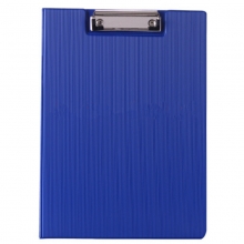 齐心（Comix）TR19 双折式书写板夹/带笔插袋 A4直条纹 蓝色