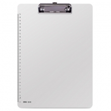 得力（deli）9248 塑料透明写书板夹/写字板夹 A4带刻度 白色