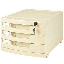 钊盛（ZSSI）ZS-603 三层 多用带滑轮带锁文件柜/桌面文件柜/抽屉文件柜