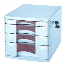 钊盛（ZSSI）ZS-PK2804 四层带锁 桃木银色文件柜/桌面文件柜/抽屉文件柜