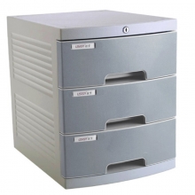 远生（USIGN）US-1K 三层带锁 塑料文件柜/桌面文件柜 屉面颜色随机