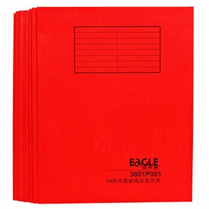 益而高（EAGLE）3001P001 内附插袋纸皮文件夹/纸夹子/纸质分类卡/挂劳纸夹 A4有插袋 20个/包 红色