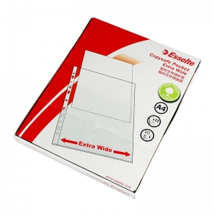 易达（Esselte）156133 复印文件保护套/11孔文件袋/打孔袋 A4/透明 厚度0.04mm 100个/盒
