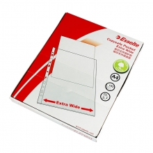 易达（Esselte）156133 复印文件保护套/11孔文件袋/打孔袋 A4/透明 厚度0.04mm 100个/盒