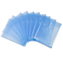 齐心（Comix）F118 透明缠绳档案袋/资料袋/文件袋 A4/竖式 透明蓝 10个/包
