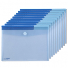齐心（Comix）A1769 粘扣文件袋/资料袋/会议袋/公文袋 A4 10个装 蓝色