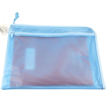 渡美（Dumei）NF382E 双口双拉链文件袋/资料袋 A4 (35*26.5cm) 浅蓝色
