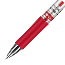 得力（deli）S01 按动签字笔/中性笔/水笔 0.5mm 红色 12支装