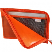 渡美（Dumei）NF-383-A4 L型PVC透明拉链袋/资料袋 35*26cm 橙色