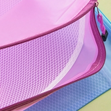 晨光（M&G）ADM94891 带隔网PVC透明拉链袋/文件袋 B5 粉色 12个/包