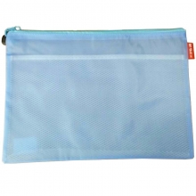 晨光（M&G）ADM94890 带隔网PVC透明拉链袋/文件袋 A4 蓝色 12个/包