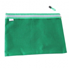 易利文（YILIWEN）A4-23 超轻环保双层网格拉链袋 33.5*25cm 绿色 10个装