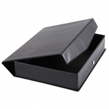 齐心（Comix）A1236 A4 55mm 磁扣式（带压纸夹）PVC档案盒/A4文件盒/资料盒 黑色
