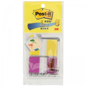 3M（3M）680-2PK-3 塑料透明指示标签 25*44mm*2色*20张 黄色+紫色