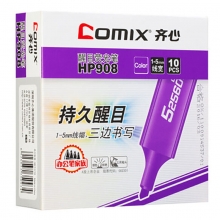 齐心（Comix）HP908 持久醒目荧光笔/颜色笔/标记笔 紫色 10支装