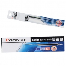 齐心（Comix）R980 子弹头笔芯/通用中性笔芯/水笔芯/签字笔替芯 0.5mm 黑色 20支/盒