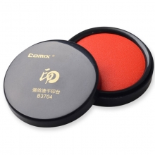齐心（Comix）B3704 圆形强效速干印台 68mm 红色