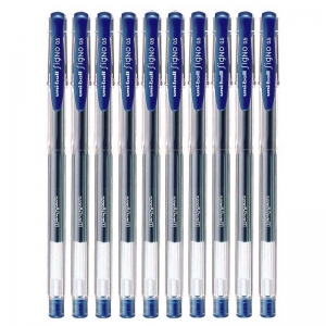 三菱（UNI）UM-100 中性笔/签字笔/双珠啫喱笔（替芯UMR-5）0.5mm 蓝黑色 10支装