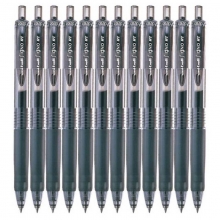 三菱（UNI）UMN-105 按动签字笔/中性笔/按制双珠啫喱笔（替芯UMN-85）0.5mm 黑色 12支装
