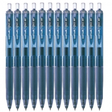三菱（UNI）UMN-105 按动签字笔/中性笔/按制双珠啫喱笔（替芯UMN-85）0.5mm 蓝黑 12支装