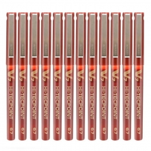 百乐（PILOT）BX-V7 针管笔/水性笔/走珠签字笔 0.7mm 红色 12支装