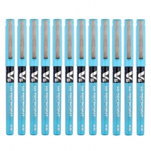 百乐（PILOT）BX-V5 针管笔/水性笔/走珠签字笔 0.5mm 浅蓝色 12支装