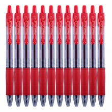 百乐（PILOT）BL-G2-7 按动中性笔/G-2啫喱笔/签字笔（替芯BLS-G2-7）0.7mm 红色 12支装