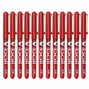 百乐（PILOT）BL-VB5 威宝直液式走珠笔/水性笔/签字笔 0.5mm 红色 12支装