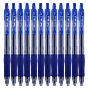 百乐（PILOT）BL-G2-7 按动中性笔/G-2啫喱笔/签字笔（替芯BLS-G2-7）0.7mm 蓝色 12支装