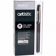 宝克（BAOKE）PC2208 磨砂笔杆中性笔/签名笔（替芯106F）0.5mm 黑色 12支/盒