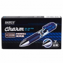 宝克（BAOKE）PC196 按动中性笔/签字笔/水笔 0.7mm 蓝黑色 12支/盒