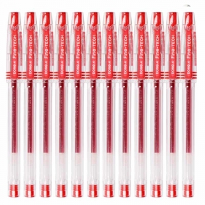 东亚（DONG-A）FINE-TECH 极细财务中性笔/针管尖水笔/签字笔 0.3mm 红色 12支装
