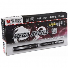 晨光（M&G）AGP11701 大笔画签字笔/中性笔/水笔 1.0mm 黑色 12支装