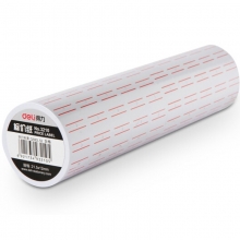 得力（deli）3210 通用单排标价纸 10卷装 21.5*12mm 白色+双红线 10卷/筒