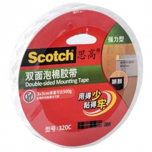 3M思高（Scotch）320C 强力型双面泡棉胶带 18mm*5.5m