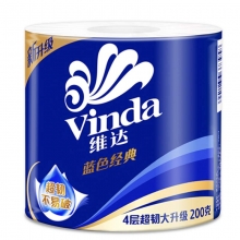维达（Vinda）V4073 蓝色经典卫生卷纸 200克*10卷/提