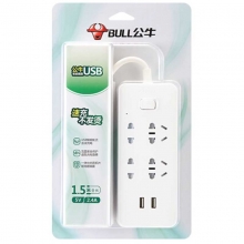 公牛（BULL）GNV-UUA124 智能USB电源插座/插线板/接线板 USB接口2个+插孔4个 1.5米