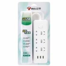 公牛（BULL）GNV-UUA156 智能USB电源插座/接线板/插线板 USB接口3个+插孔6个 3米