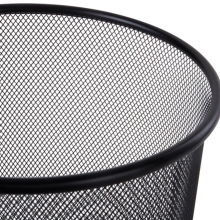 得力（deli）9189 金属网状垃圾桶/圆形纸篓 大号（直径29.5cm）黑色